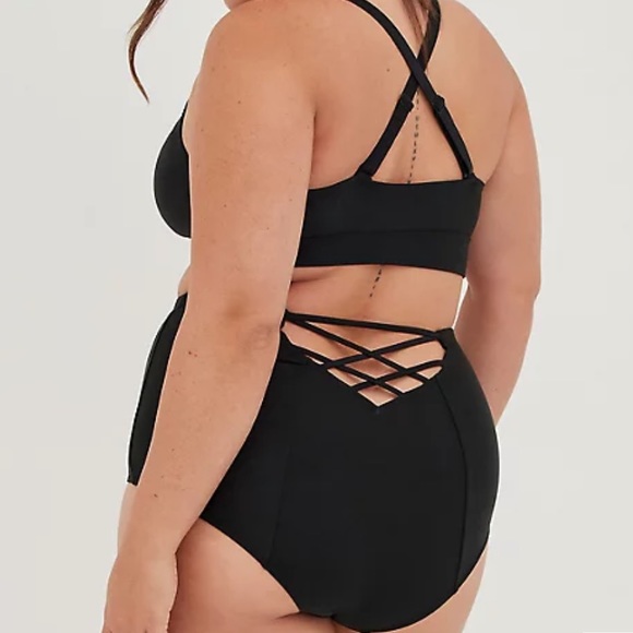 Torrid high waisted lattice back swim briefs, Sz. 2X - Picture 2 of 8
